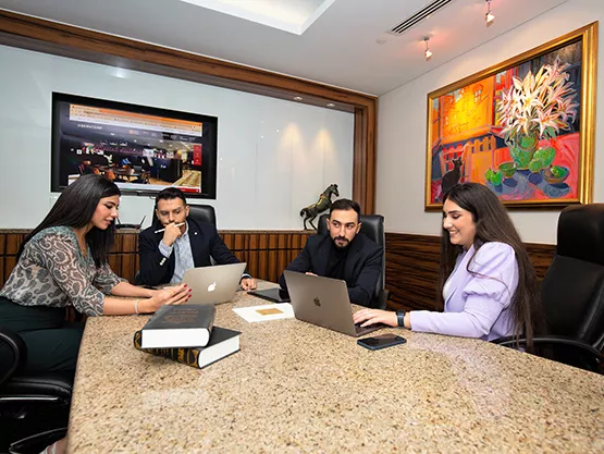 Clients meeting in a fully equipped boardroom with premium service and first-class IT at Servcorp Doha Tower.